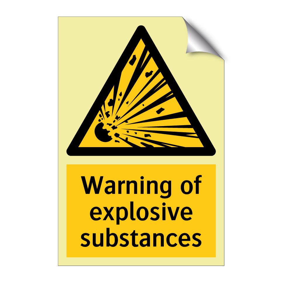 Warning of explosive substances