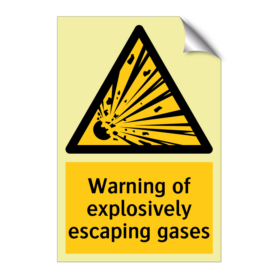 Warning of explosively escaping gases