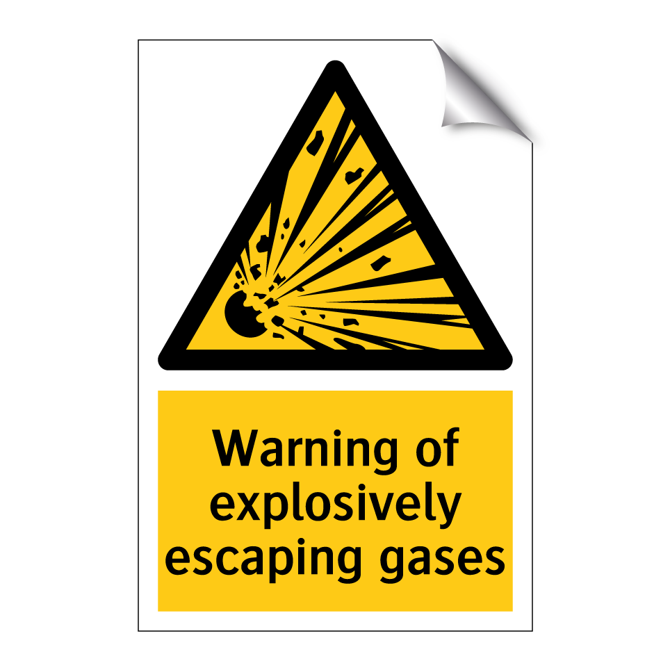 Warning of explosively escaping gases
