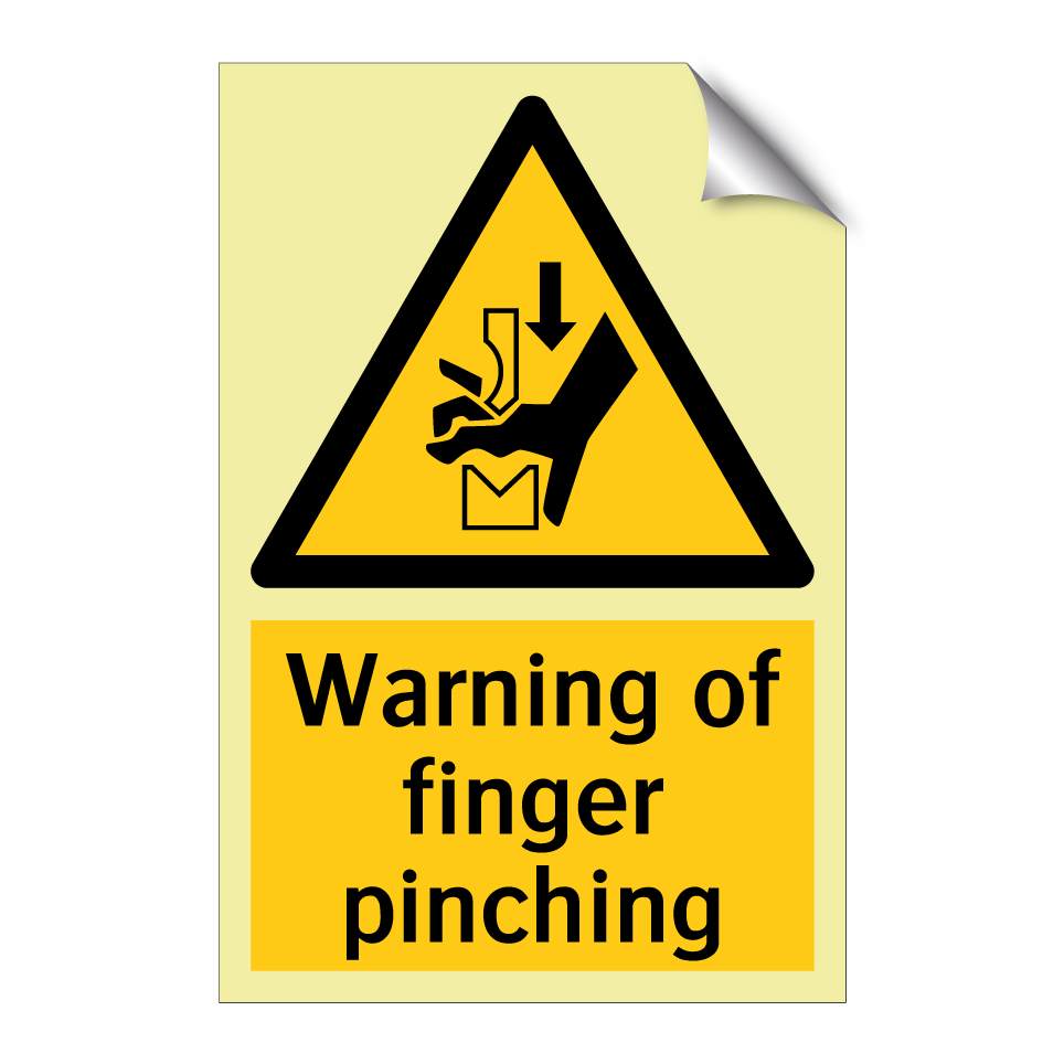 Warning of finger pinching