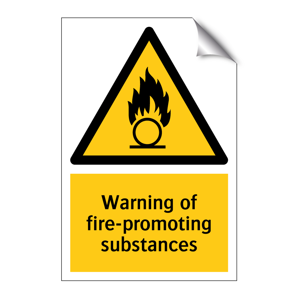 Warning of fire-promoting substances