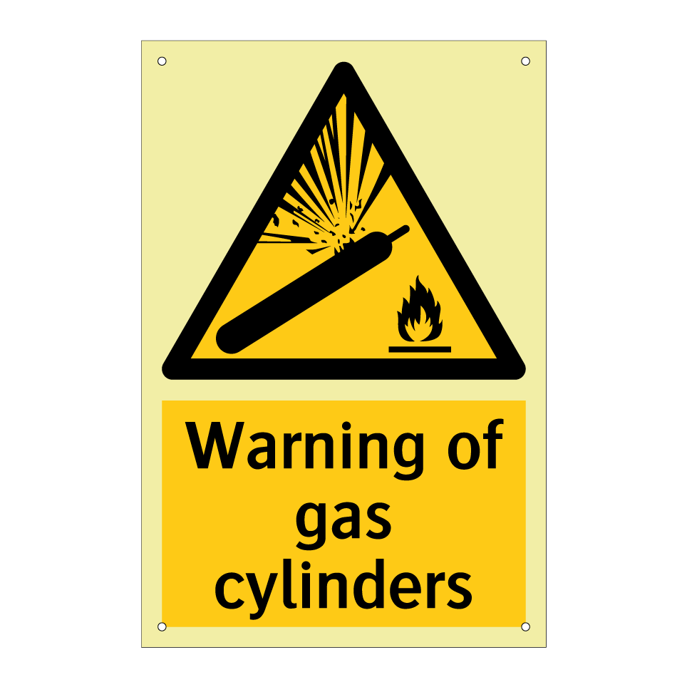 Warning of gas cylinders