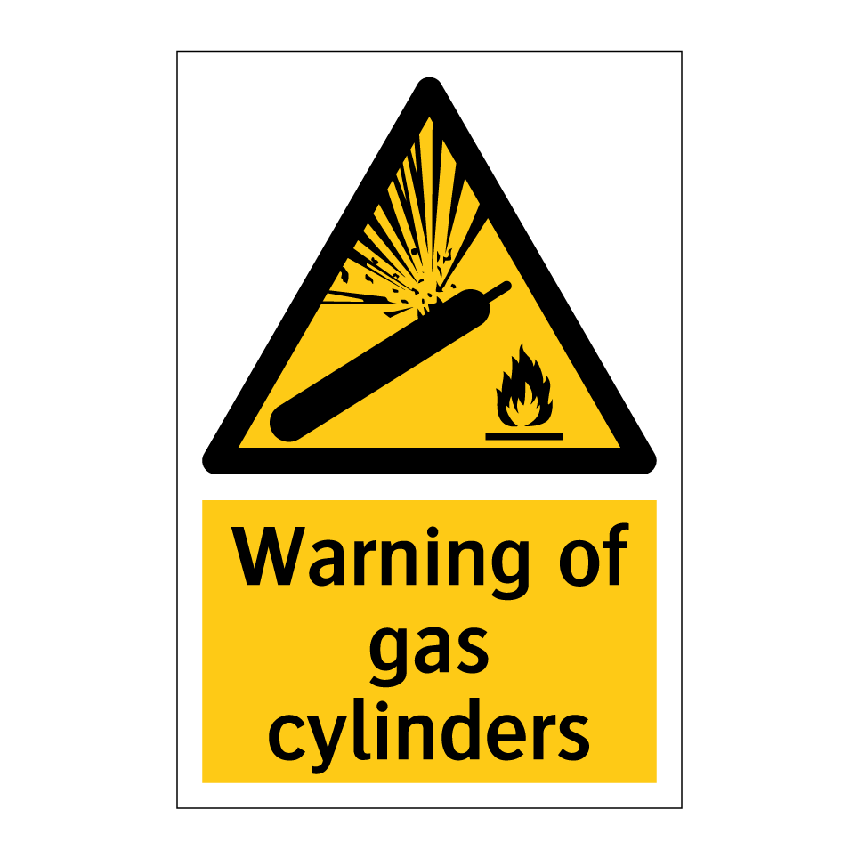 Warning of gas cylinders
