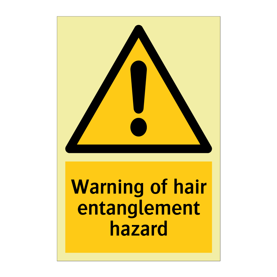 Warning of hair entanglement hazard