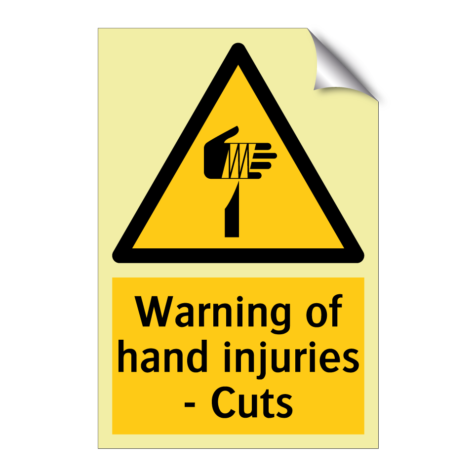 Warning of hand injuries - Cuts