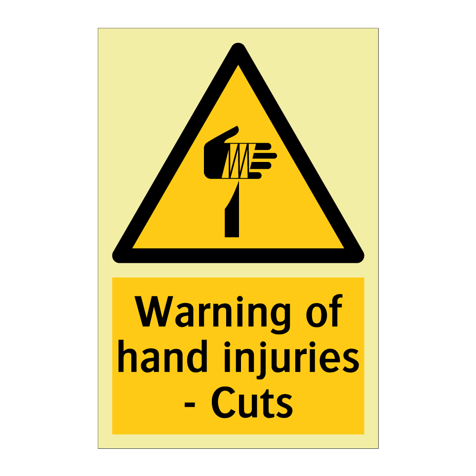 Warning of hand injuries - Cuts