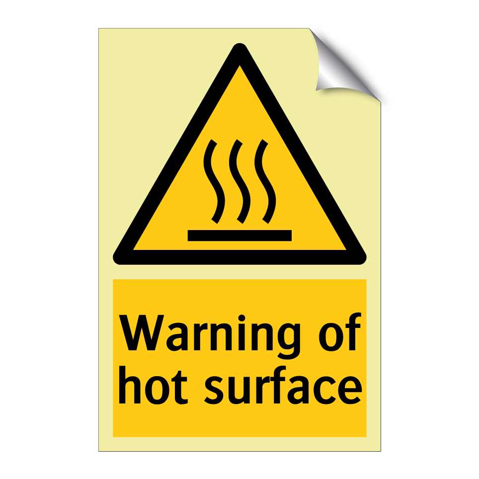 Warning of hot surface