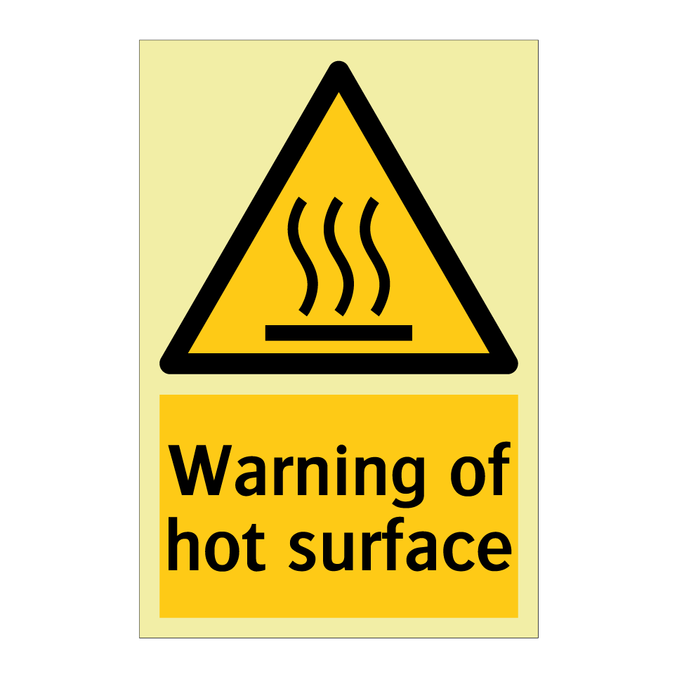 Warning of hot surface