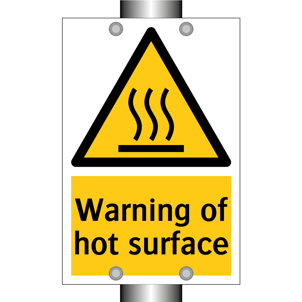 Warning of hot surface