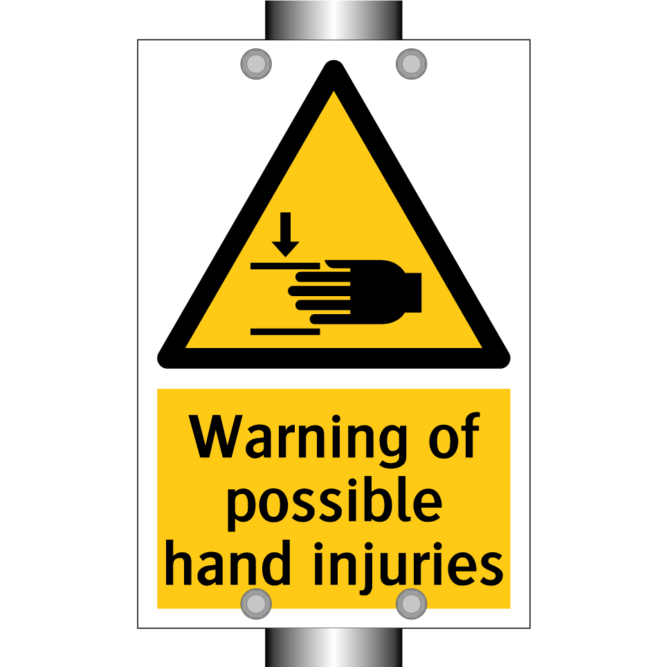 Warning of possible hand injuries