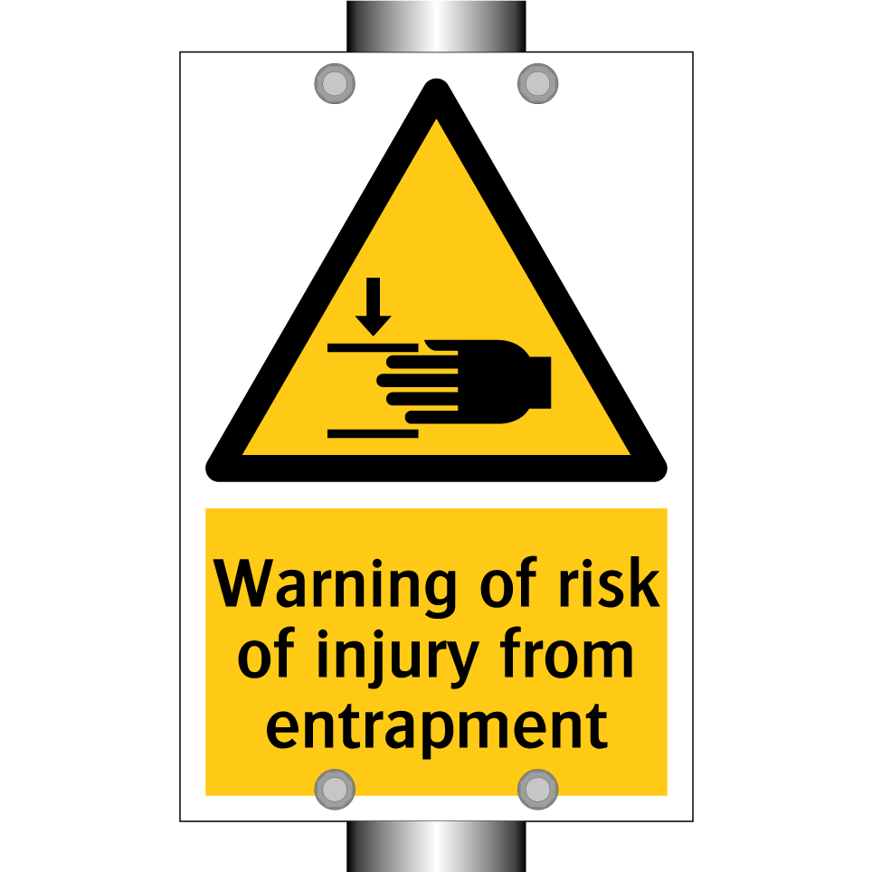 Warning of risk of injury from entrapment