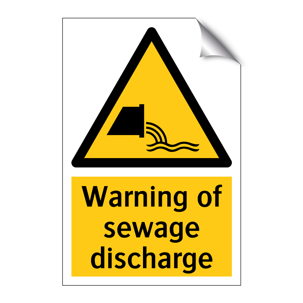 Warning of sewage discharge