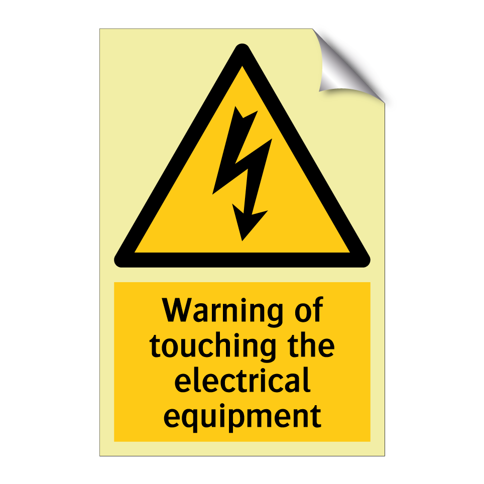 Warning of touching the electrical equipment