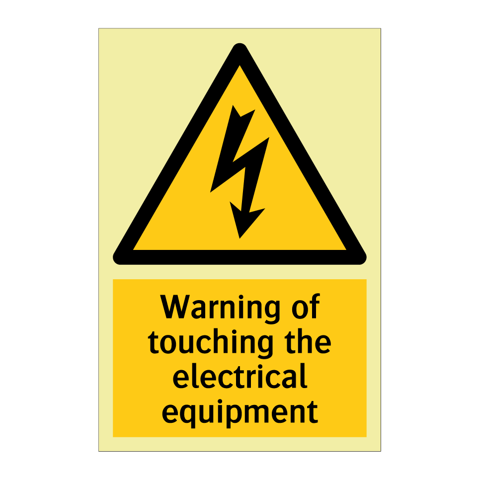 Warning of touching the electrical equipment