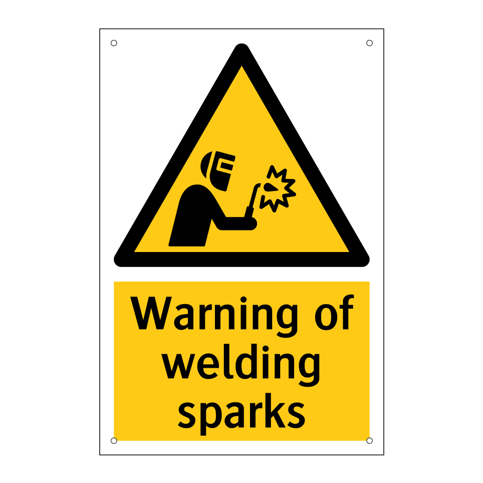 Warning of welding sparks