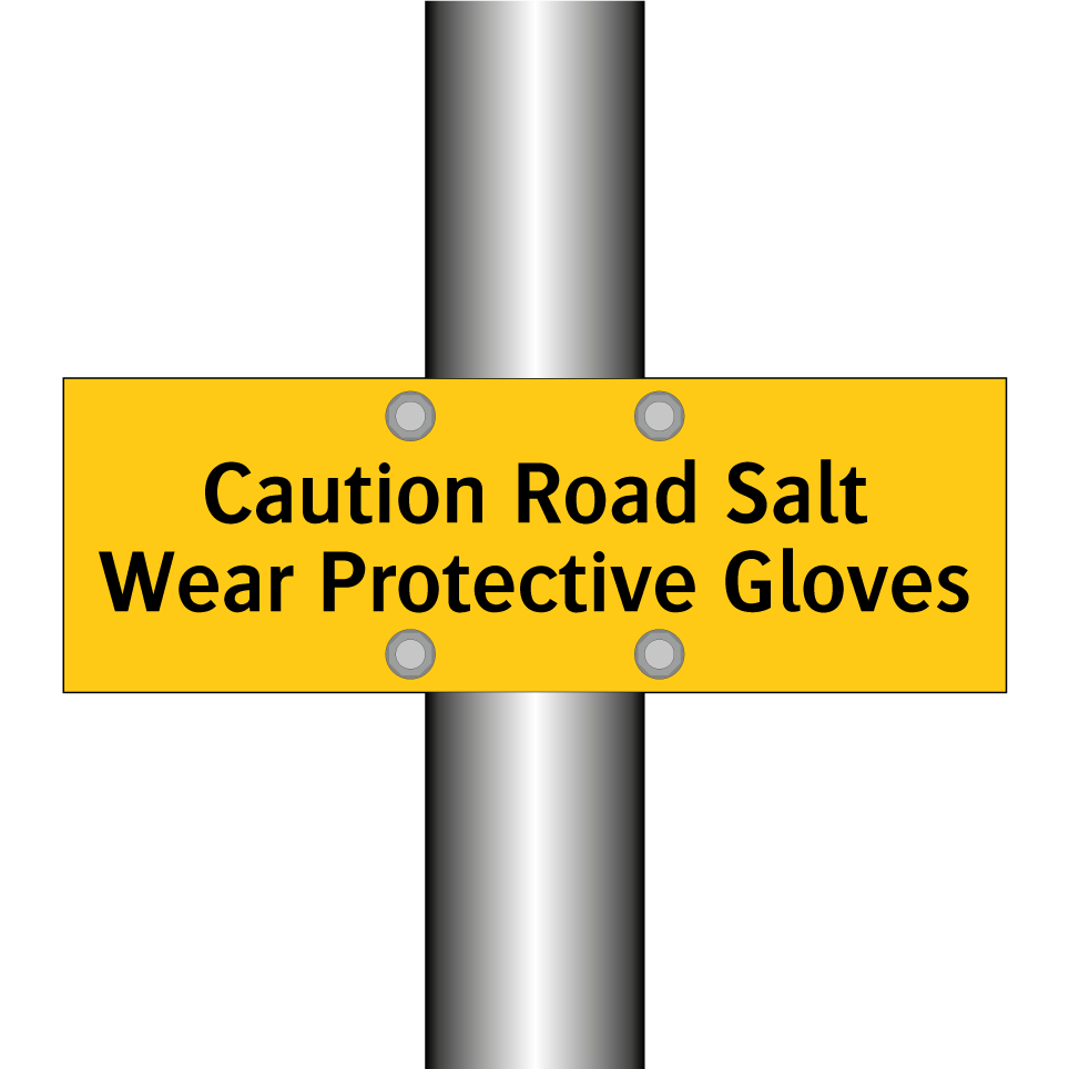 Caution Road Salt Wear Protective Gloves