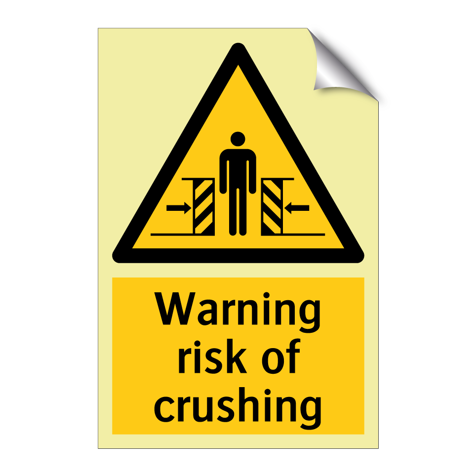 Warning risk of crushing