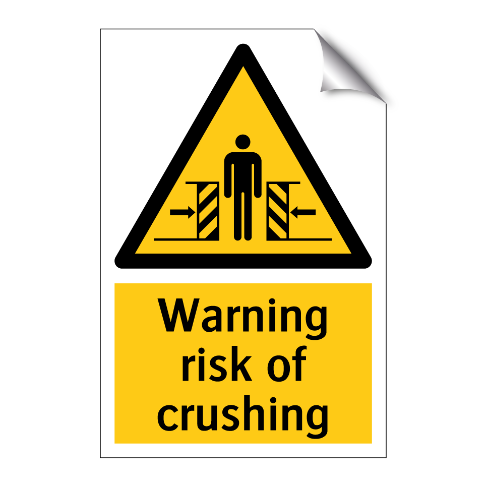 Warning risk of crushing