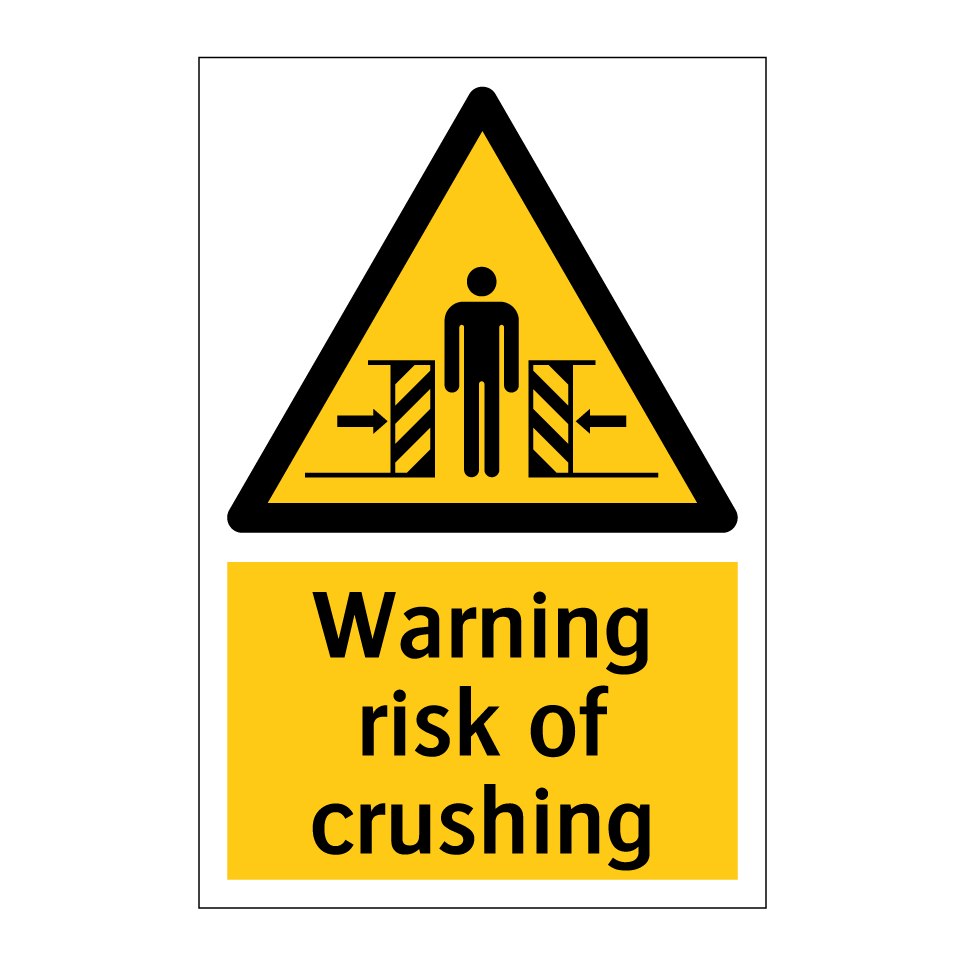 Warning risk of crushing
