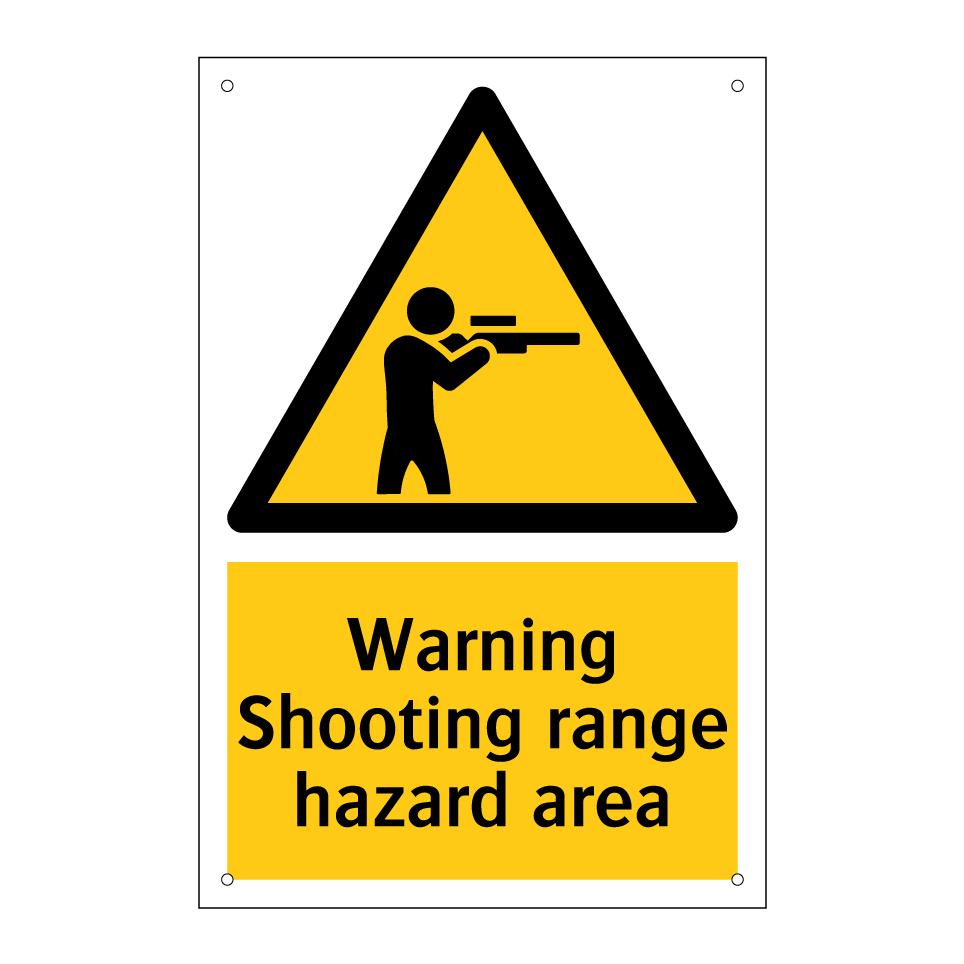Warning Shooting range hazard area