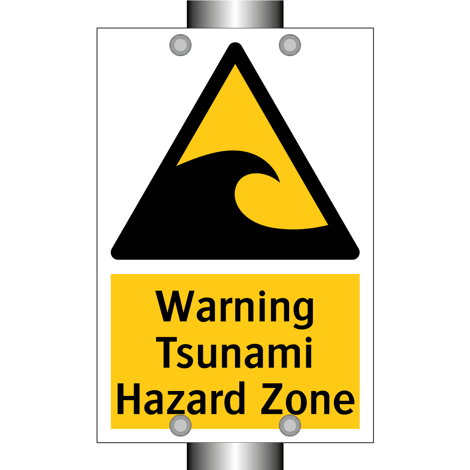 Warning Tsunami Hazard Zone