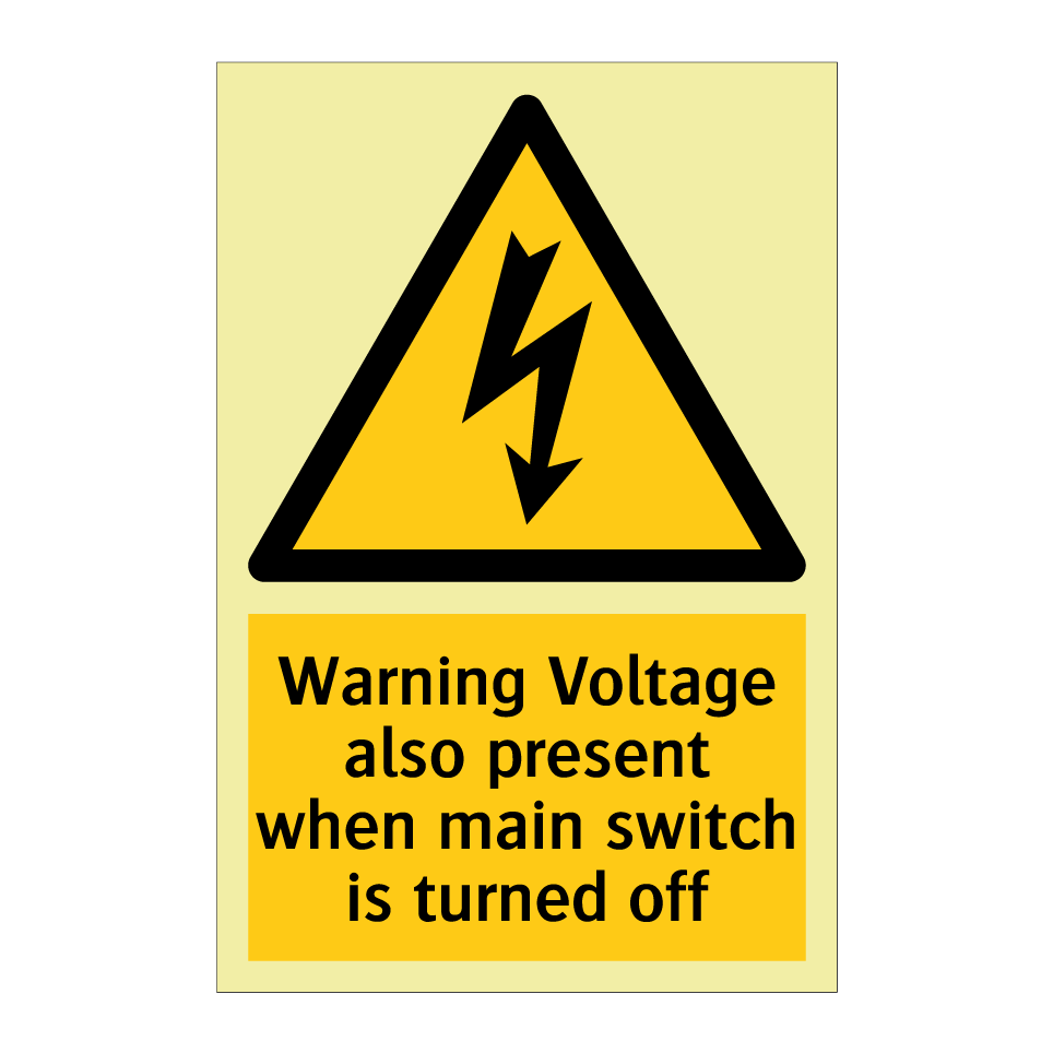 Warning Voltage also present when main switch is turned off