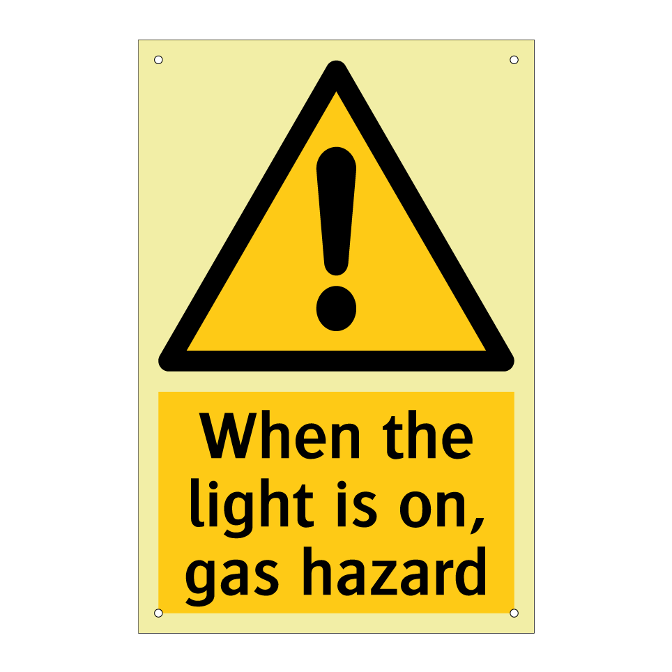 When the light is on, gas hazard