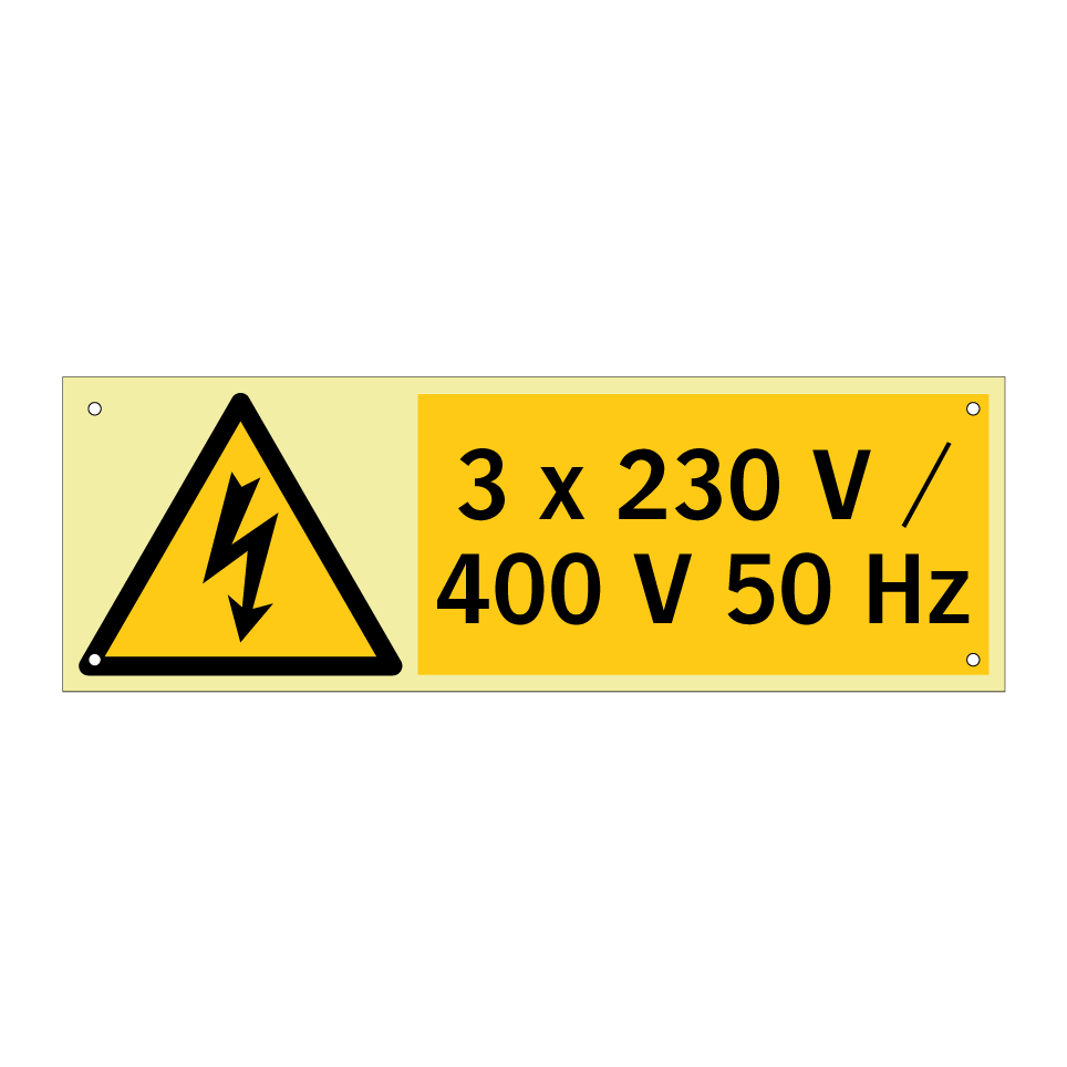 3 x 230 V / 400 V 50 Hz