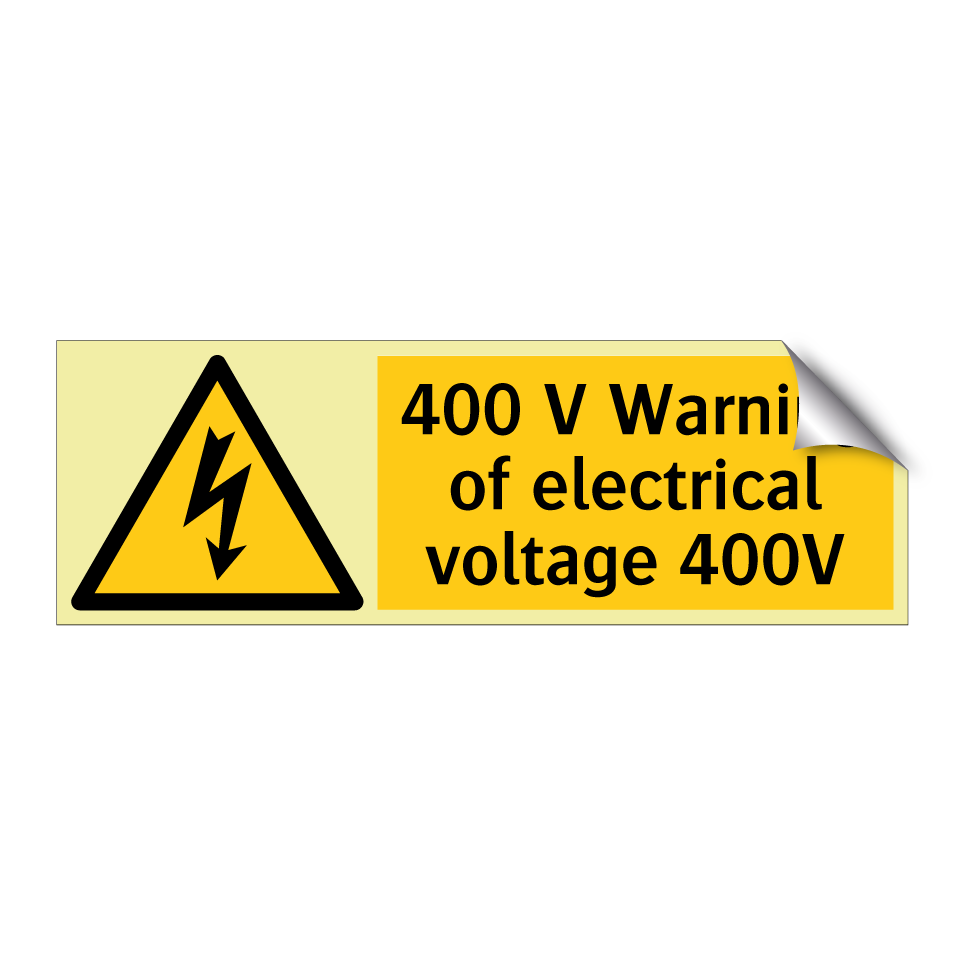 400 V Warning of electrical voltage 400V