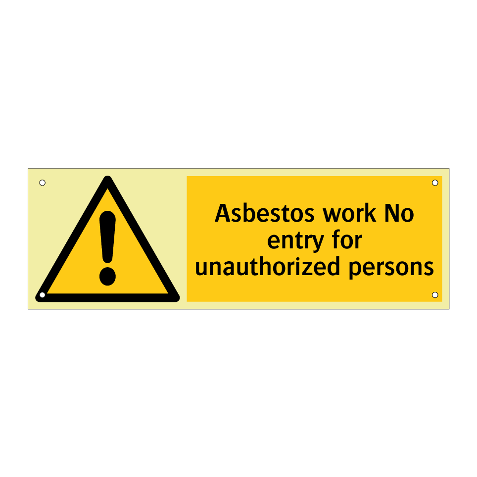 Asbestos work No entry for unauthorized persons