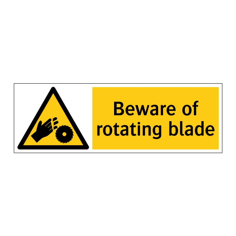 Beware of rotating blade