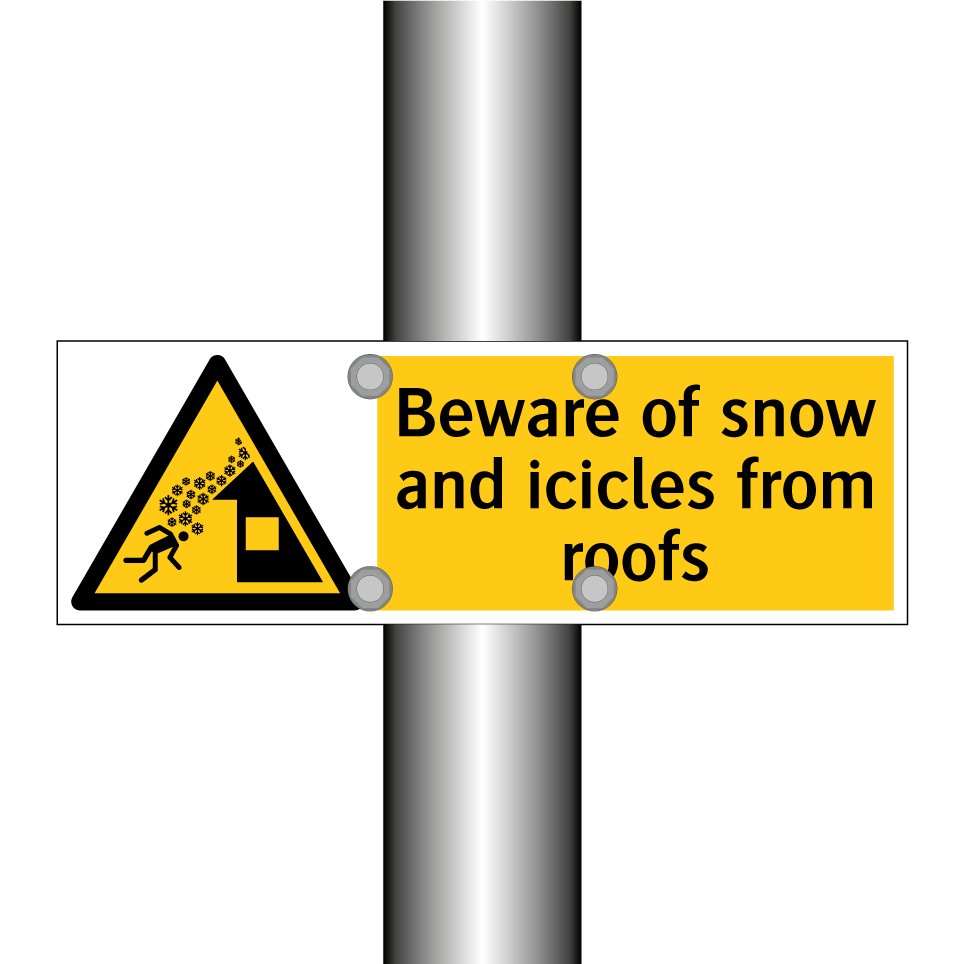 Beware of snow and icicles from roofs