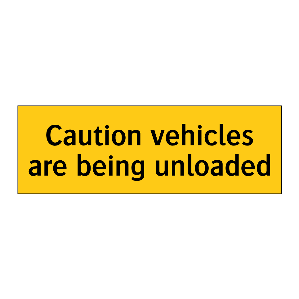 Caution vehicles are being unloaded