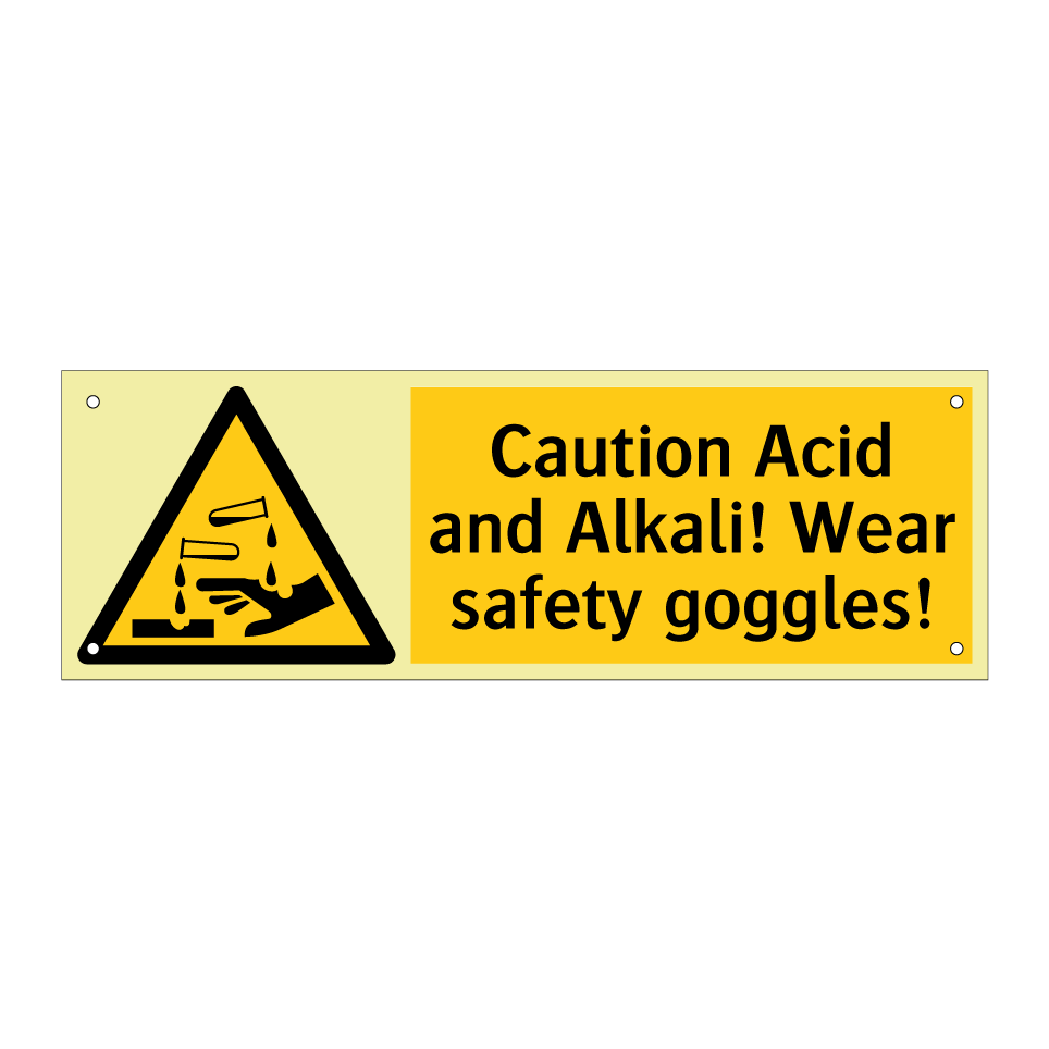 Caution Acid and Alkali! Wear safety goggles!