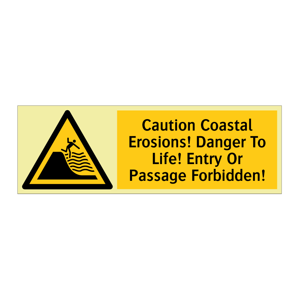 Caution Coastal Erosions! Danger To Life! Entry Or Passage Forbidden!
