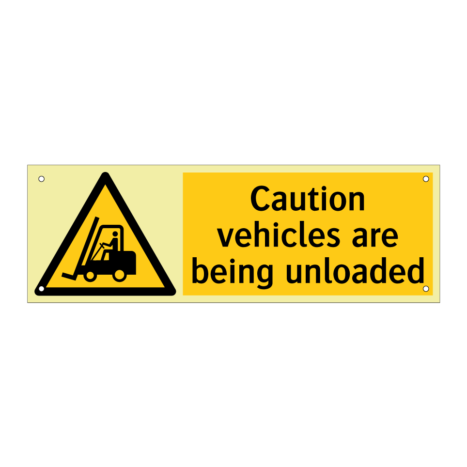 Caution vehicles are being unloaded
