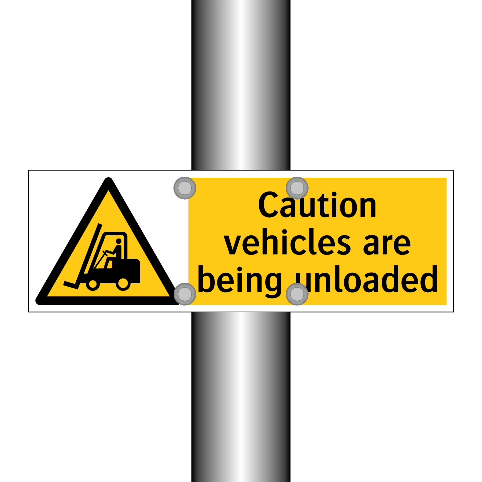Caution vehicles are being unloaded