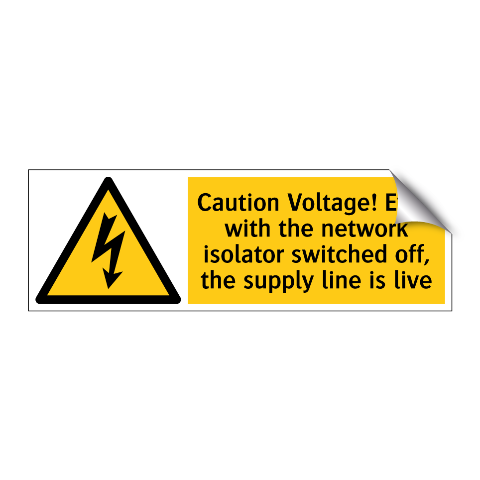 Caution Voltage! Even with the network isolator switched off, the supply line is live