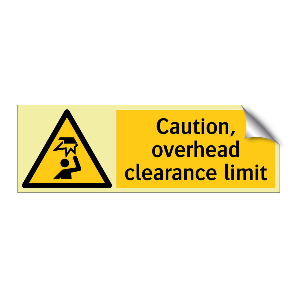 Caution, overhead clearance limit