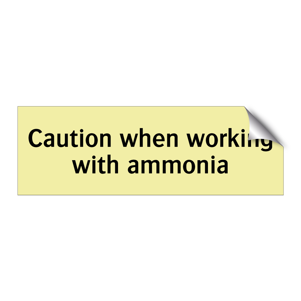 Caution when working with ammonia