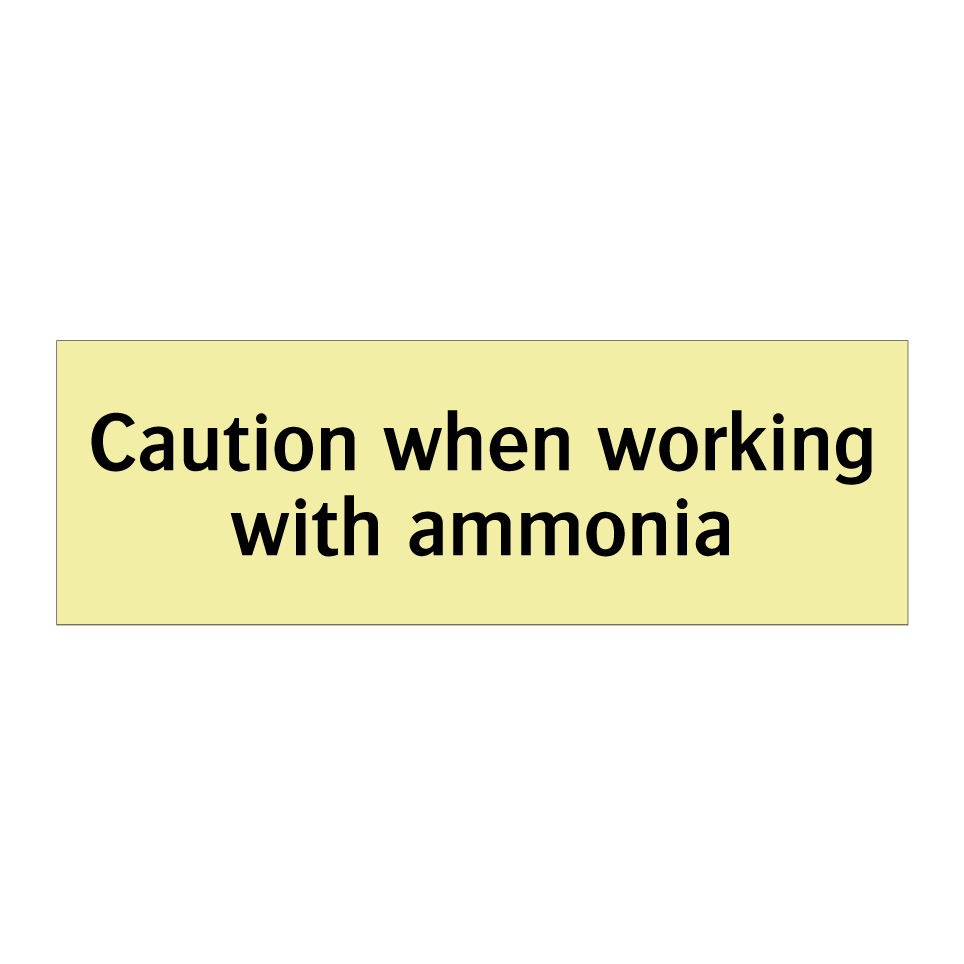 Caution when working with ammonia