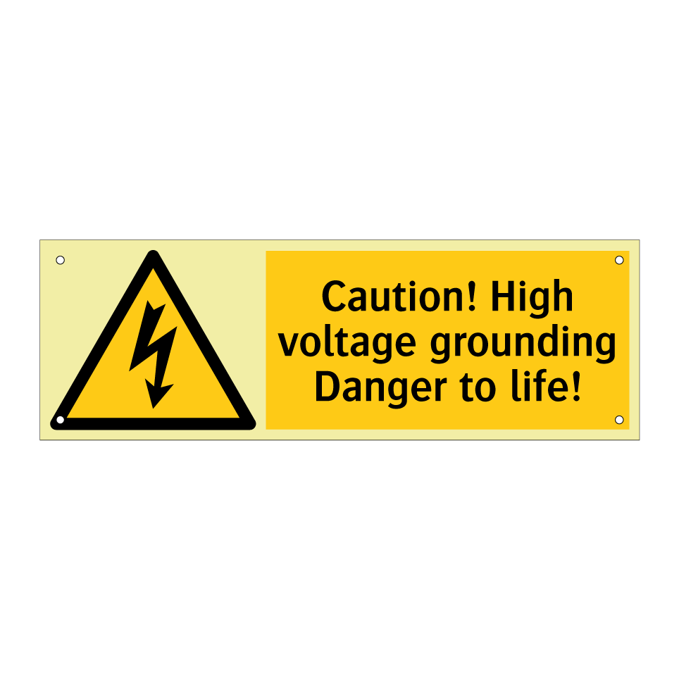 Caution! High voltage grounding Danger to life!