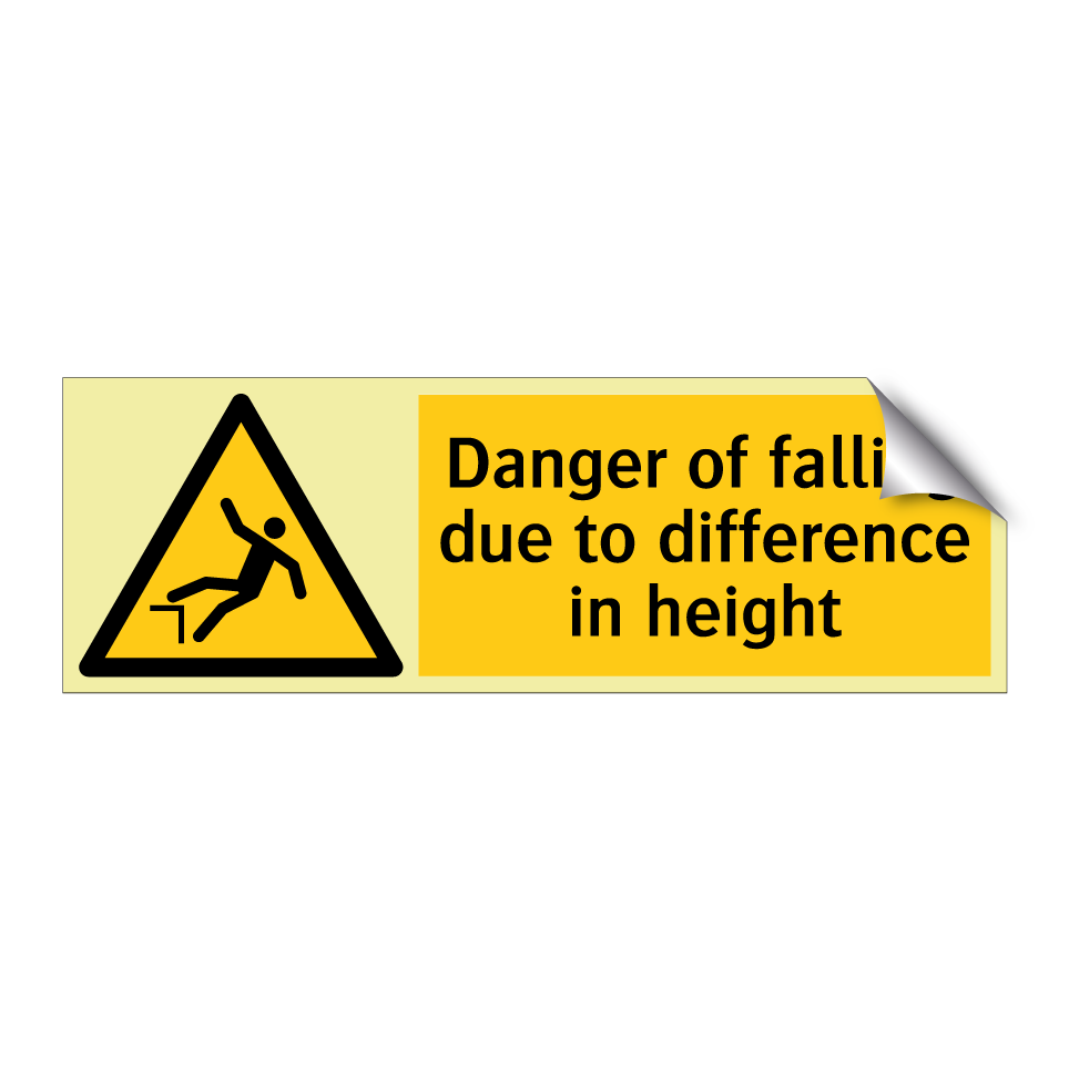 Danger of falling due to difference in height