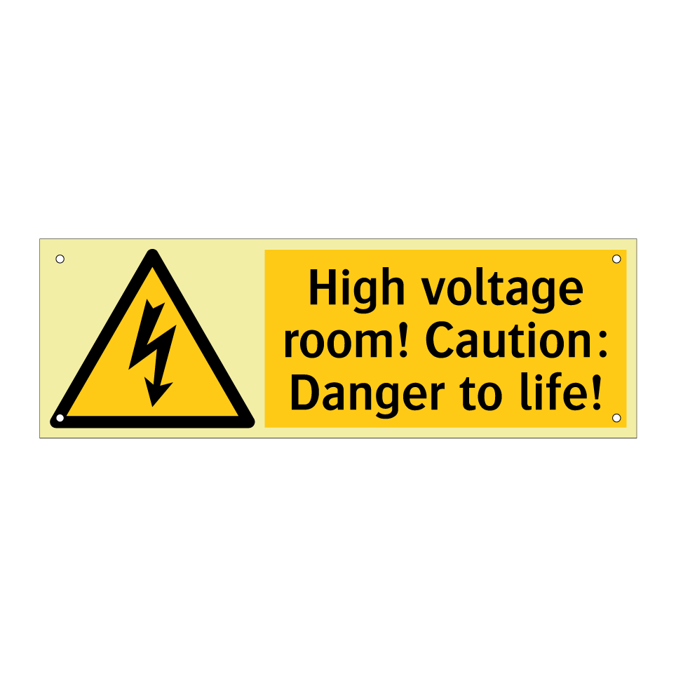High voltage room! Caution: Danger to life!
