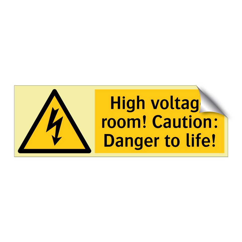 High voltage room! Caution: Danger to life!
