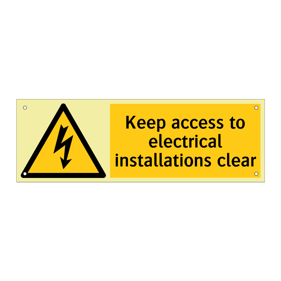 Keep access to electrical installations clear