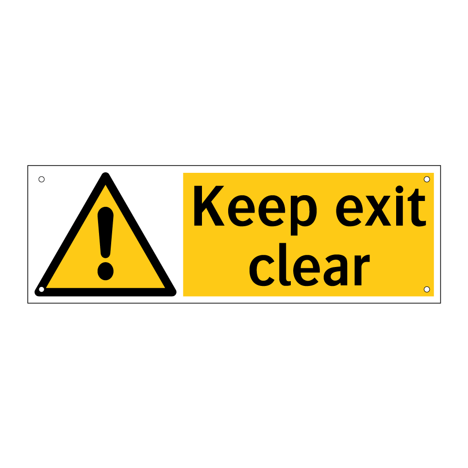 Keep exit clear
