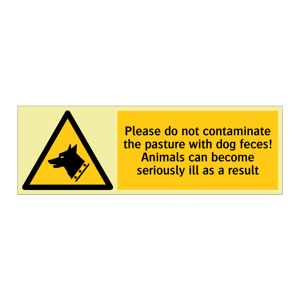 Please do not contaminate the pasture with dog feces! Animals can become seriously ill as a result