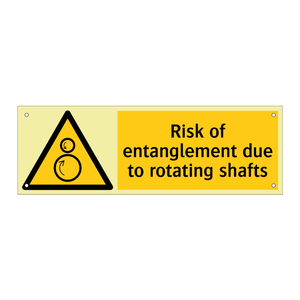 Risk of entanglement due to rotating shafts