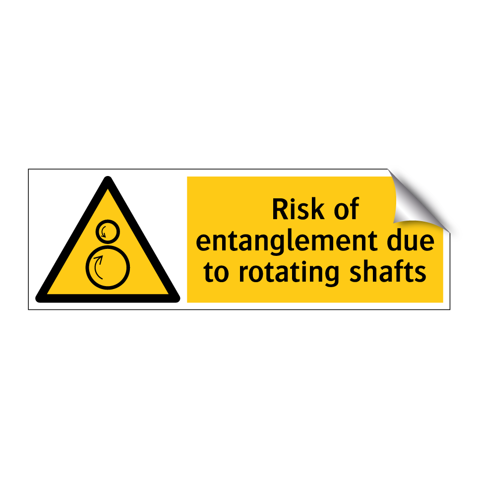 Risk of entanglement due to rotating shafts